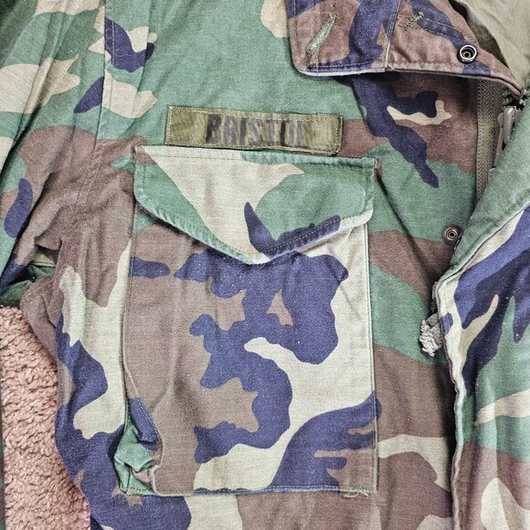 US Army Woodland M65 Field Jacket Medium Regular Engineer Brigade SSI - Picture 4 of 14